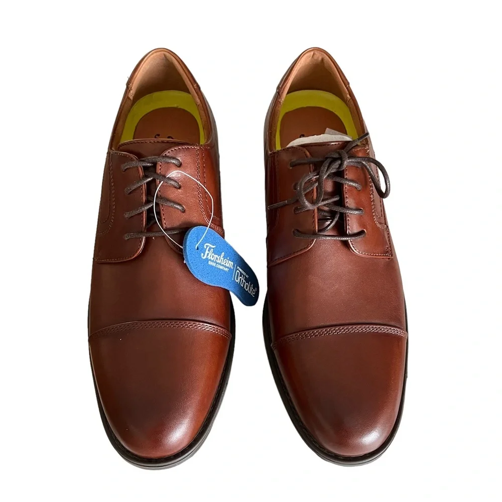 Florsheim Midtown Cap Toe Oxford Cognac Leather Men’s Sz 8 NWOB Old Money
